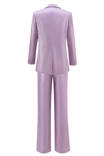 Purple Peak Lapel One Button 2-piece Women Suits
